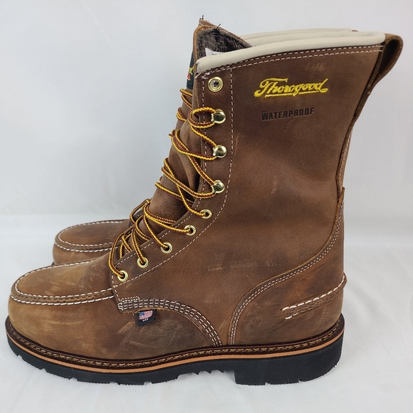 Thorogood Boots 804-3898 8" Waterproof Sz 10.5 EE Steel Toe Safety 1957 Moc Toe - Picture 4 of 8